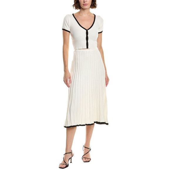 & Rouge Dresses & Skirts - & Rouge Womens  2Pc Top & Midi Skirt Set, White